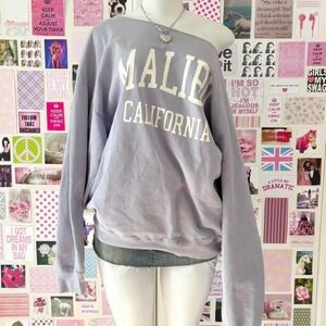 malibu california off shoulder oversized sweatshirt